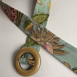 Fabric Belt with Gold Tone Buckle